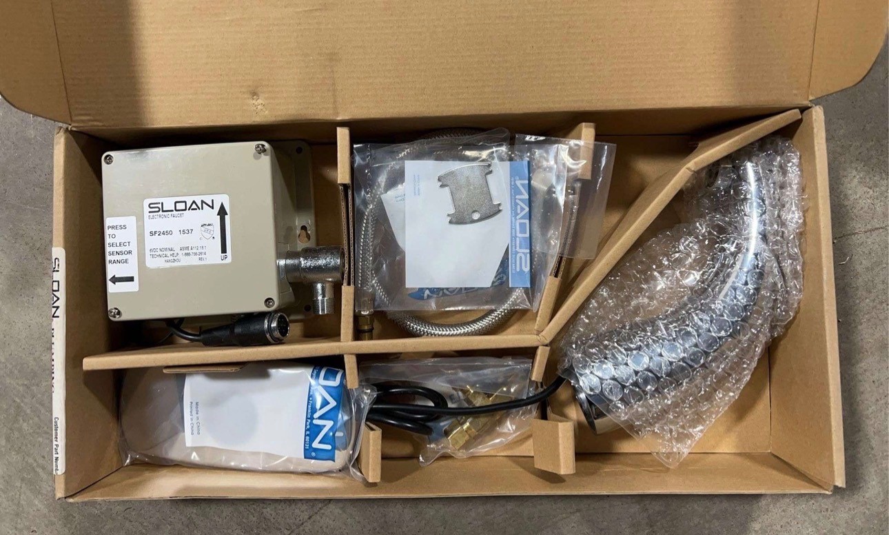 Sloan SF2450-4 Sensor Faucet Kit Battery Operated Chrome Spout