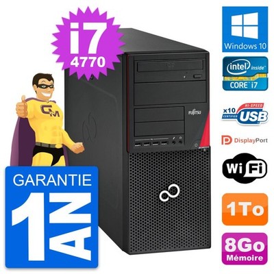 PC Tour Fujitsu Esprimo P720 Intel I7-4770 Ram 8Go Disque 1To Windows 10 Wifi