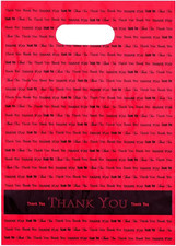 9X12 Red "Thank You" Die Cut Handle Plastic Bags 50/Cs - Bags Direct B