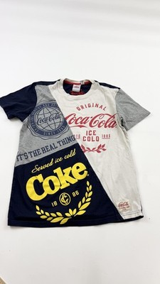 Coca-Cola Shirt Mens Small Multicolor Staple Coke Tee Graphic Patchwork Retro