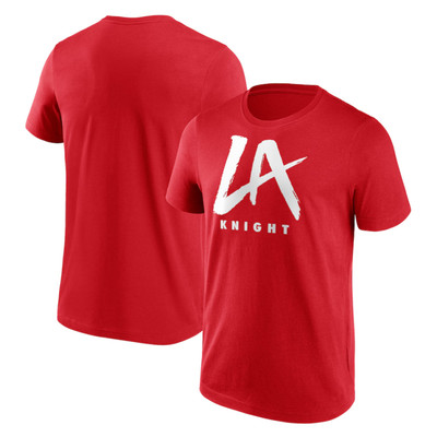 LA Knight Herren T-Shirt WWE Logo Rot Oberteil - Neu