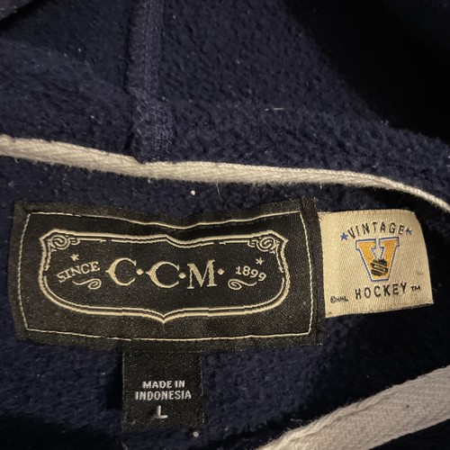 CCM Vintage Hockey Hombres Pittsburgh Penguins Sudadera con Capucha Grande Hockey Azul NHL - Imagen 6 de 8
