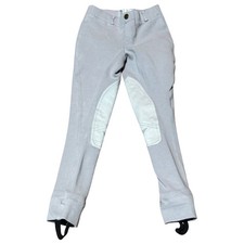 TuffRider Girl's Youth Riding Breeches Lilac Gray Size 8