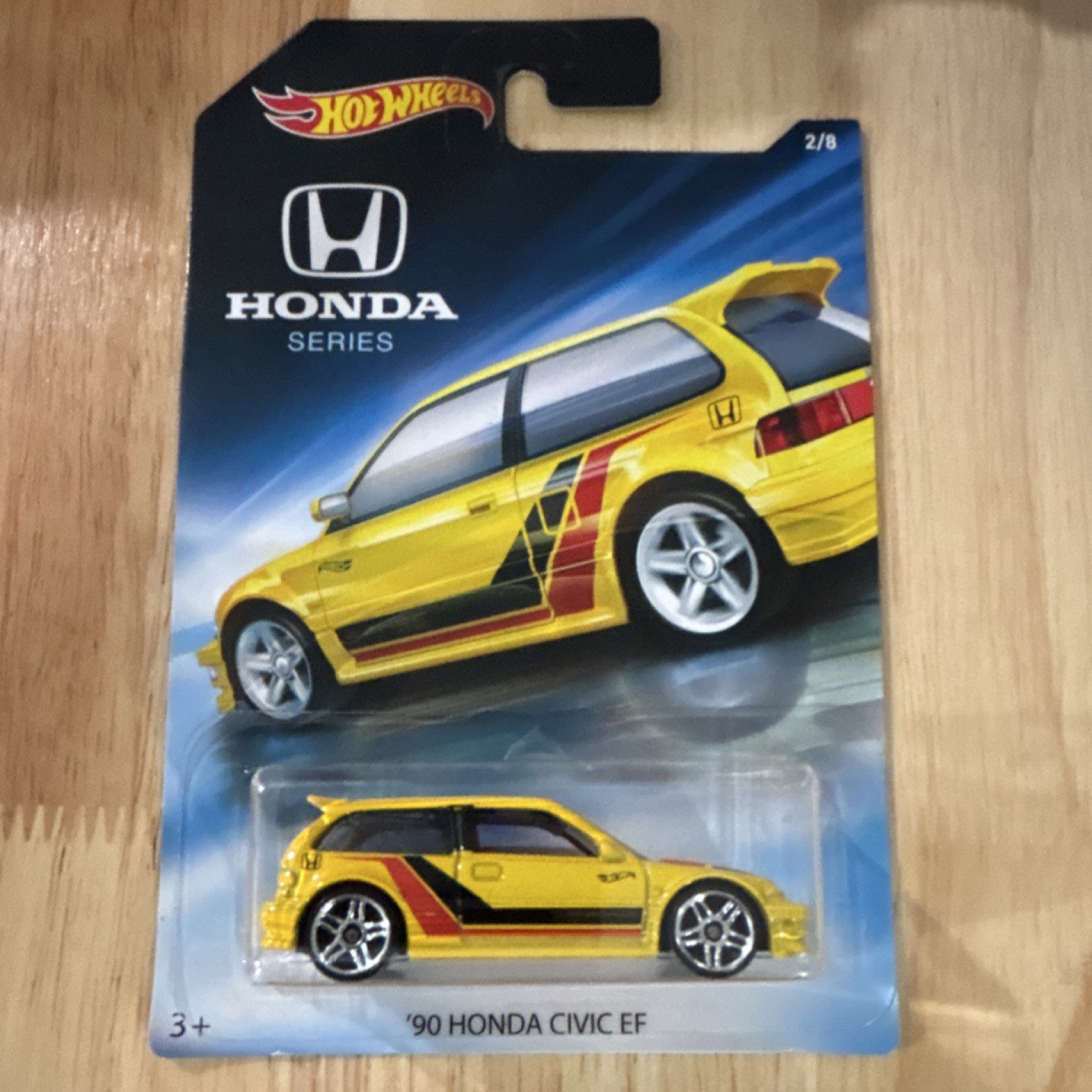 Hot Wheels Honda Series Honda Civic EF 1:64 Yellow Diecast Car 1990