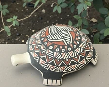 Mata Ortiz Pottery Martha Hernandez Turtle Paquime Traditional Folk Art Mexican