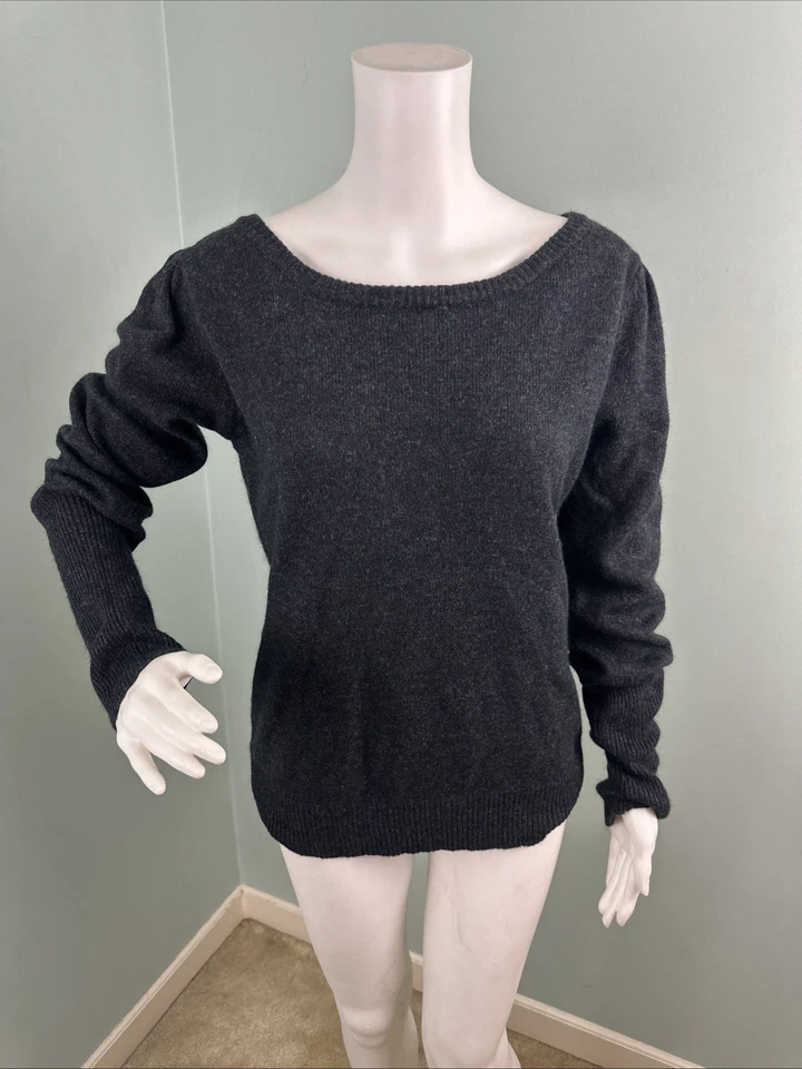 Suéter pulôver feminino TULLE Anthropologie manga folhada gola barco tamanho XL - Imagem 2 de 4