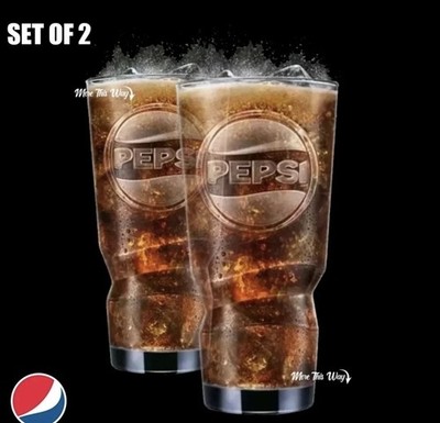 2 x Pepsi Cola 16 Unzen Neues Design Gläser Brandneu Pub Mann Höhle Hausbar 