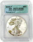 2006-P ICG PR70 DCAM 20th Reverse Proof American Silver Eagle - 20th Eagle Set