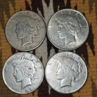 1922 Peace Dollar $1 Silver Coins Lot of 4 Circulated 0.9 Fineness