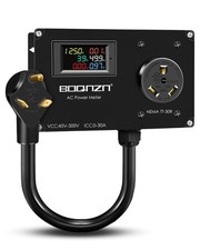 30A AC Power Meter, 125V TT-30P to TT-30R Outlet Monitor for Generator, LCD Disp