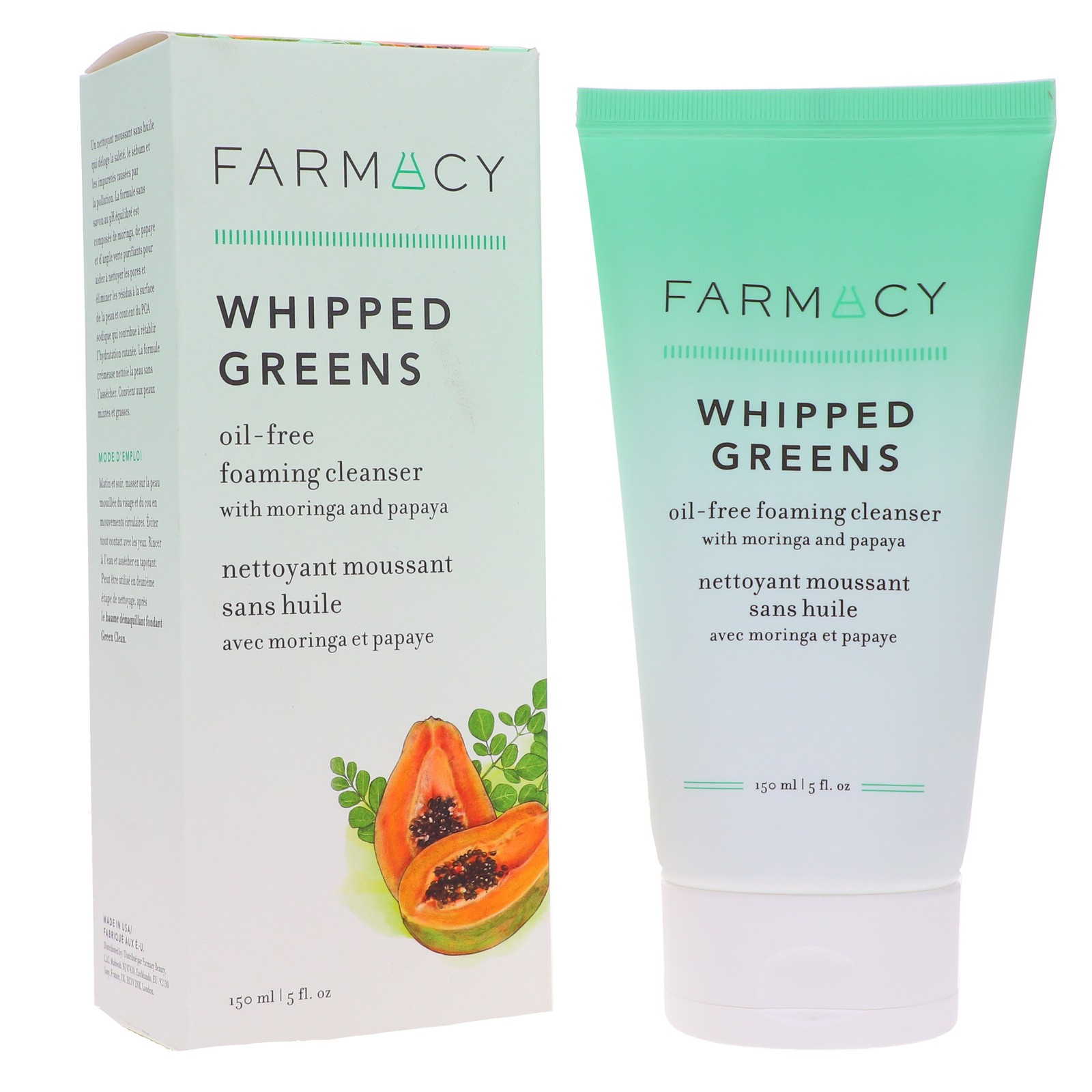 Пенящееся очищающее средство без масла Farmacy Whipped Greens с морингой и папайей, 5 унций