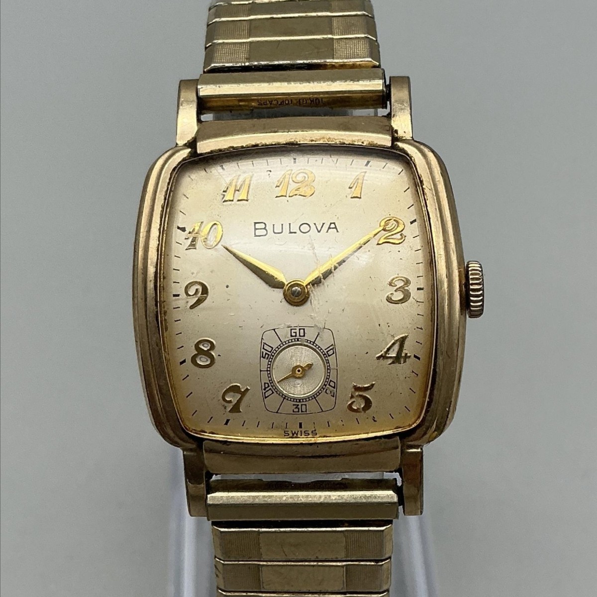 Vintage Bulova Senator G 1958 Mens Watch 27mm 10K RGP BOX Manual