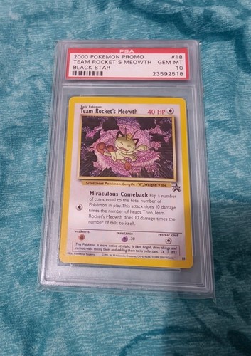Team Rocket's Meowth graded PSA 10 for sale on eBay