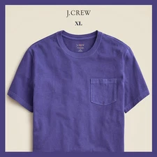 NWT J. CREW Men's Vintage-Wash Cotton Pocket T-Shirt, Brunswick Blue Sz XL - $39