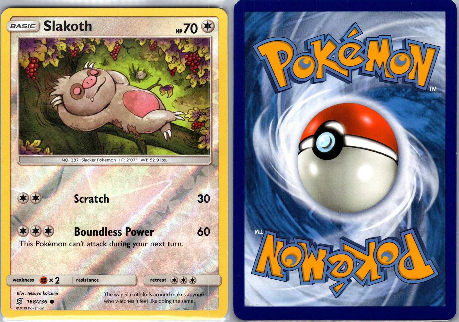 Slakoth 168/236 Common Unified Minds Pokemon Reverse Holo Near Mint