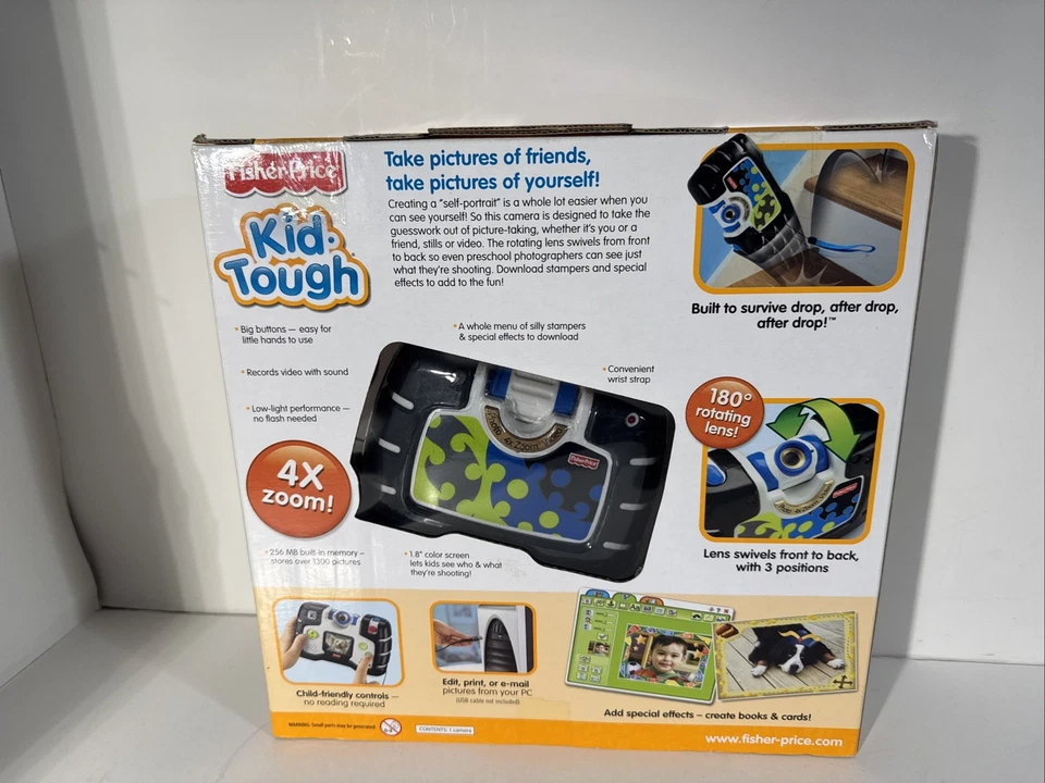 Детский жесткий цифровой фотоаппарат 2011 Fisher Price новый в коробке увидеть себя черный запечатанный - Изображение 2 из 4