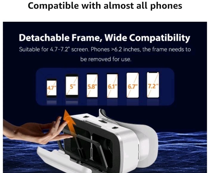 TECKNET VR Headset for Phone – 3D Virtual Reality, HD Lenses, Anti-Blue Light