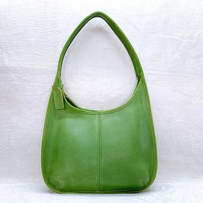 Old Coach Ergo 9025 Green Leather Hobo Bag Vintage Y2K Rare