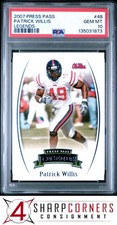 2007 PRESS PASS LEGENDS #48 PATRICK WILLIS RC HOF POP 1 PSA 10