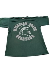 Vintage Michigan State Spartans Shirt Mens XL Green Single Stitch Football 90s T