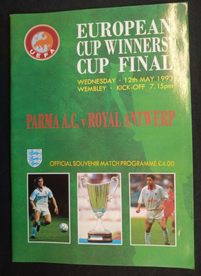 Orig. PRG  EC 2  1992/93  FINALE  AC PARMA - ROYAL ANTWERPEN  !! RARITÄT