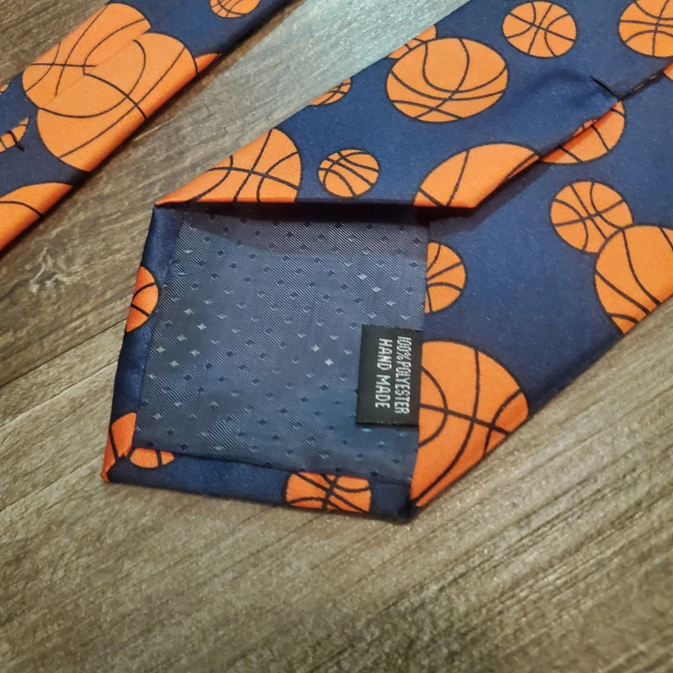 Corbata de baloncesto de poliéster para hombre hecha a mano 60" parquet corbata estándar Foto 3 de 4