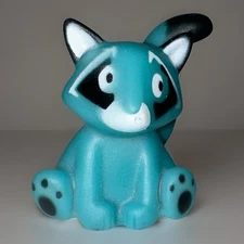 Rinco Rubber Blue Baby Raccoon Bath Toy Water Squirter Desk Decor 2.75" 02720