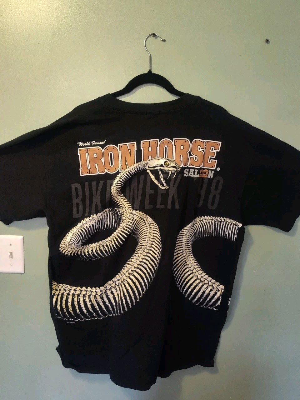 VTG Iron Horse Saloon Bike Week 1998 T Shirt Florida Skeleton Snake Size 2XL