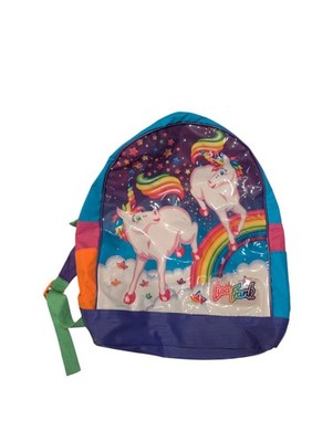 Vintage 90s Lisa Frank Markie Unicorn Rainbow Full Size Backpack PVC