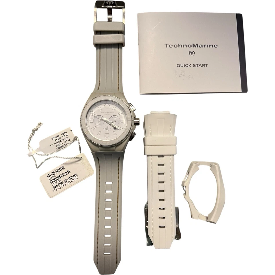 Часы унисекс Technomarine Cruise Vision II белый циферблат белые резиновые 113014 - Изображение 2 из 4