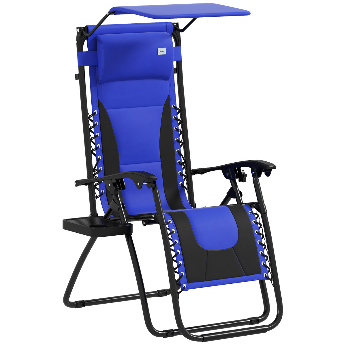 Outsunny Unisex Blue Zero Gravity Lounger Chair, Folding Reclining Chair, | : Size 1 Pack - Image 2