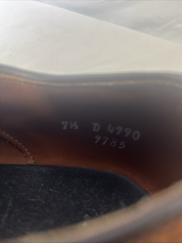 Allen Edmonds Shoes Mens 7.5 D Brown Leather Bel Air Wingtip Derby Dress USA - Picture 6 of 8