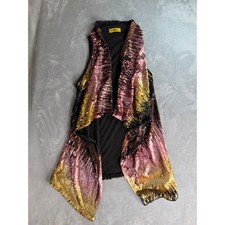 Lily Guilder Sequin Duster Vest One Size Rose Gold Festival Rave Burning Man