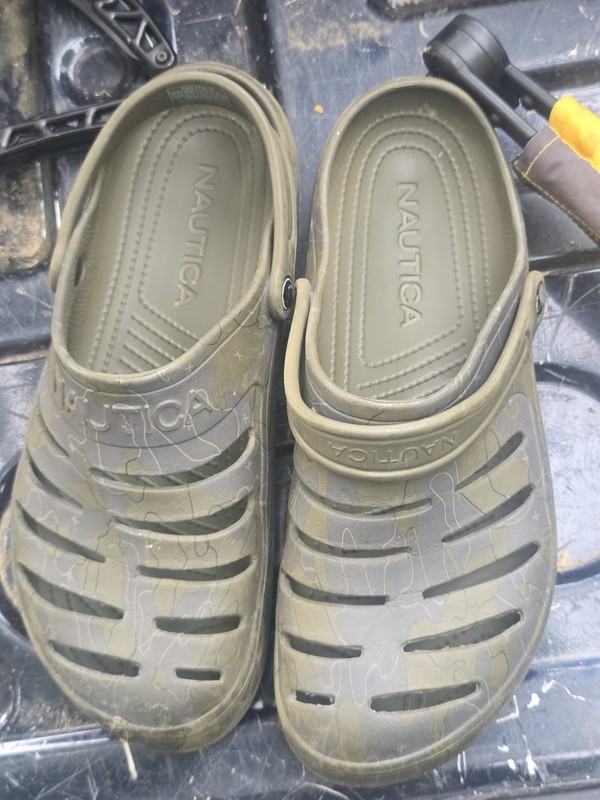 Nautica Men's Green Camouflage Clog Sandals Slip-On Synthetic Logo US 12