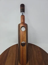 Gravity Defying Solid Hardwood Double Wine Bottle Holder Chrome & Wood Stopper
