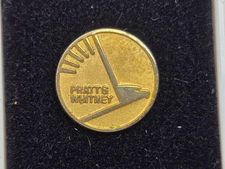 Pratt and Whitney U.S.A.F.  gold pin -- circle logo in box