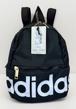 Adidas Linear Mini Backpack Black Nylon Gold Hardware Small Travel Purse Bag