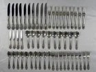Wallace Sterling Silver Grande Baroque 1941 Flatware Set of 54 Knives Spoons