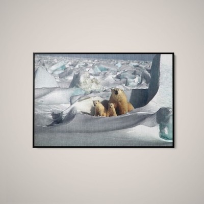 Artographie - Polar Bear Mom and Her Cubs - Art Print on Paper or Canvas