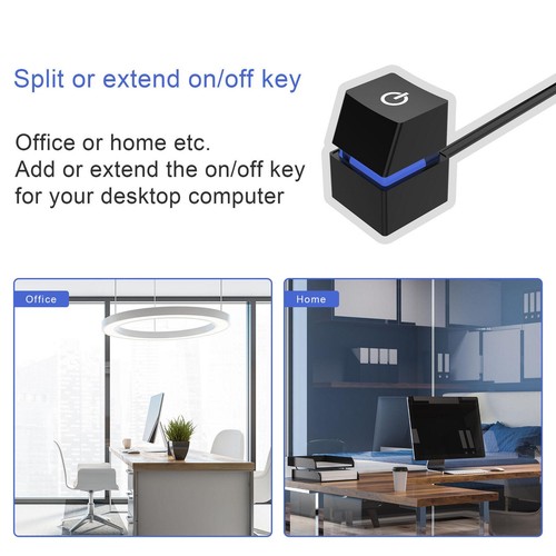 LED Computer Desktop Switch PC Motherboard External Power On/Off Button Cable m - Afbeelding 19 van 23