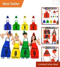 Colorful 4-Piece Crayon Costume Kit: Ideal for Halloween Cosplay Parties