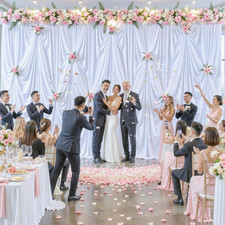 80Ft X 12Ft Wrinkle Free White Backdrop Curtains for Wedding Parties White Curta
