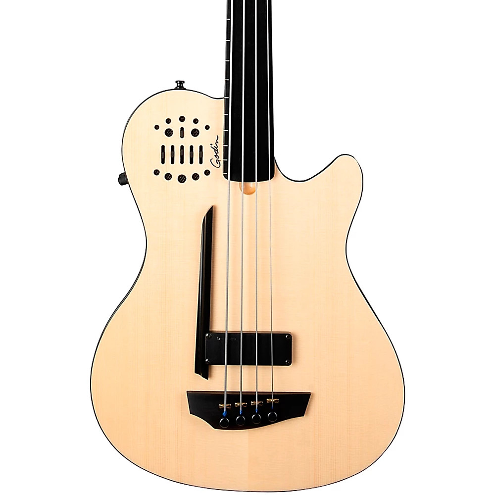 Godin A4 Ultra Natural Безладовая полуакустическая бас-гитара Natural 360190₽