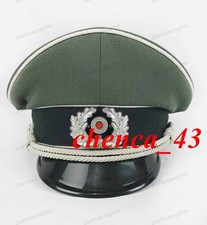 German M36 Green Big Brim Hat Replica Cosplay Prop Collection w/ Metal Cap Badge