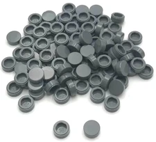 Lego 100 New Dark Bluish Gray Tiles Flat Smooth Round 1 x 1 Stud Pieces