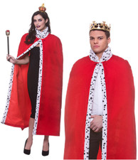 Deluxe King's Coronation Robe Adults Royal Robe Mens Ladies Fancy Dress