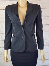 Prada Women Blazer Black Three-Button Lined Jacket  Size 38