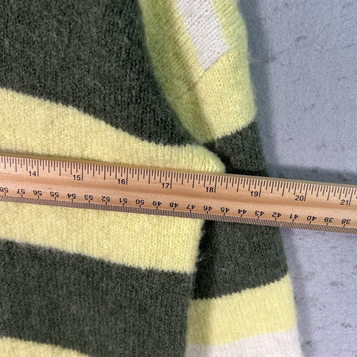 Madewell Striped Knit Sweater Womens XXS Green Yellow Alpaca Wool
