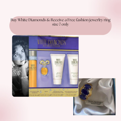 Perfume White Diamonds Elizabeth Taylor & Saphire Gemstone Ring