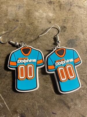 Miami Dolphins handmade pair shoe charm dangle earrings
